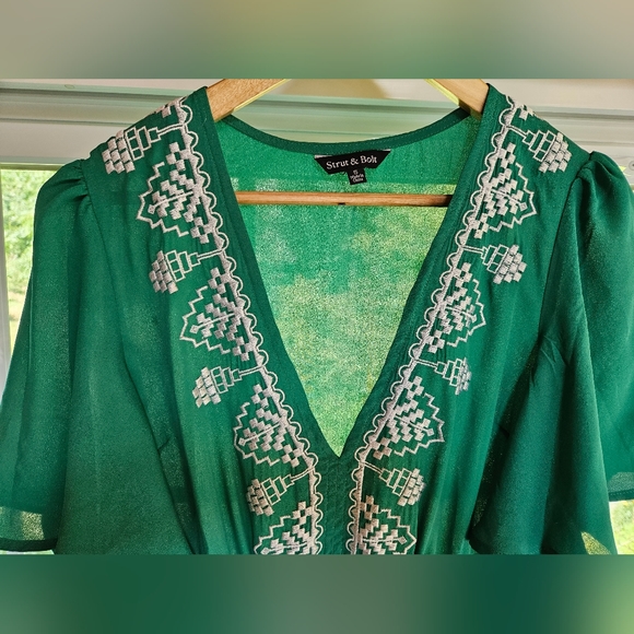 Green Strut & Bolt Dress -Small - Picture 3 of 3